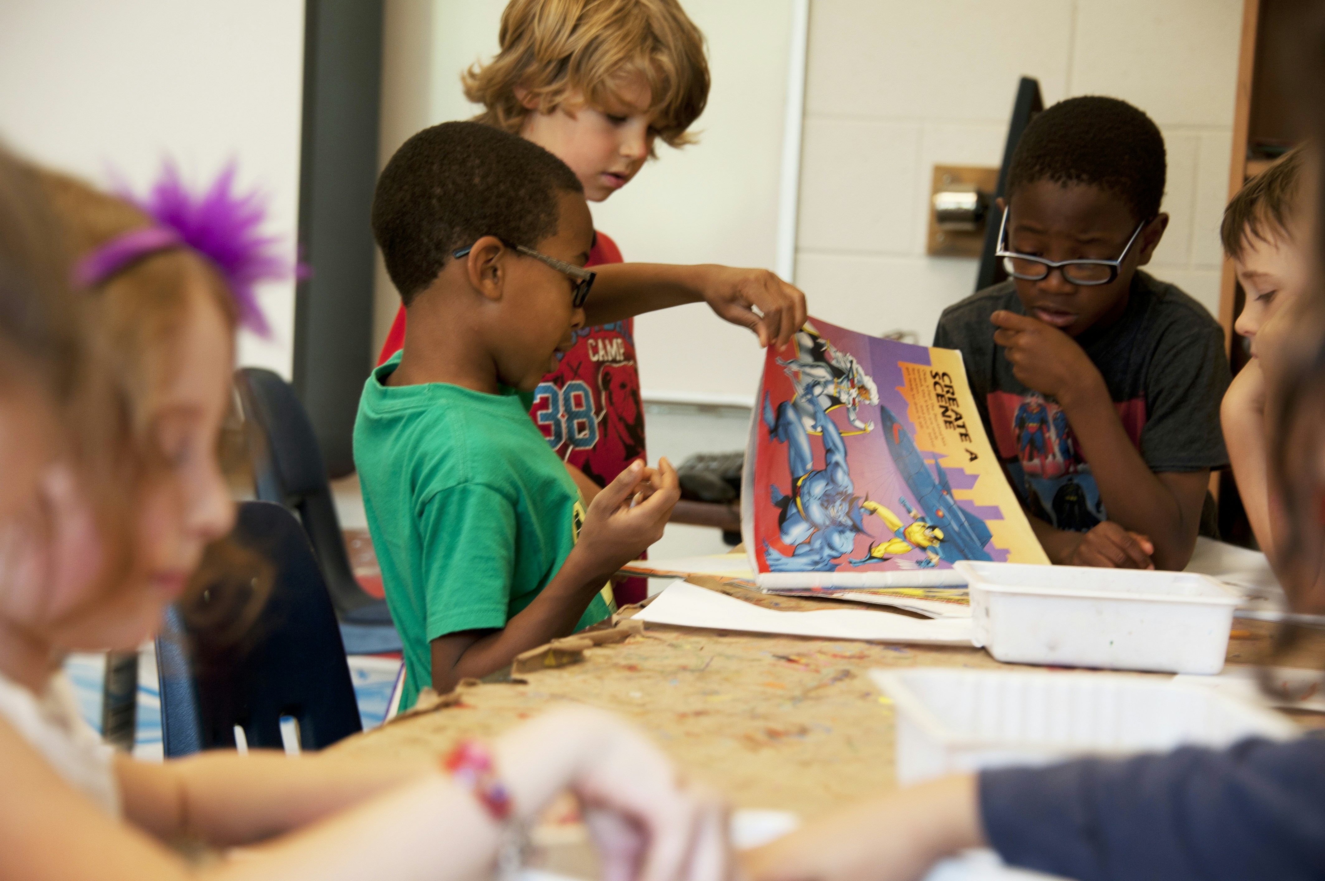 Children playing and learning
